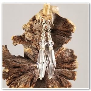 Clear Swarovski & Sterling Earrings
